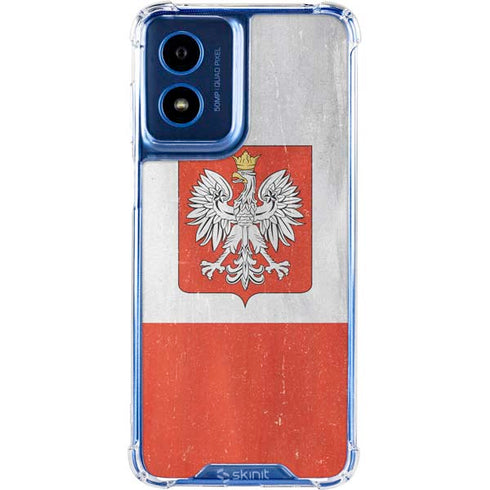 Poland Flag Distressed Moto G Play 4G (2024) Clear Case